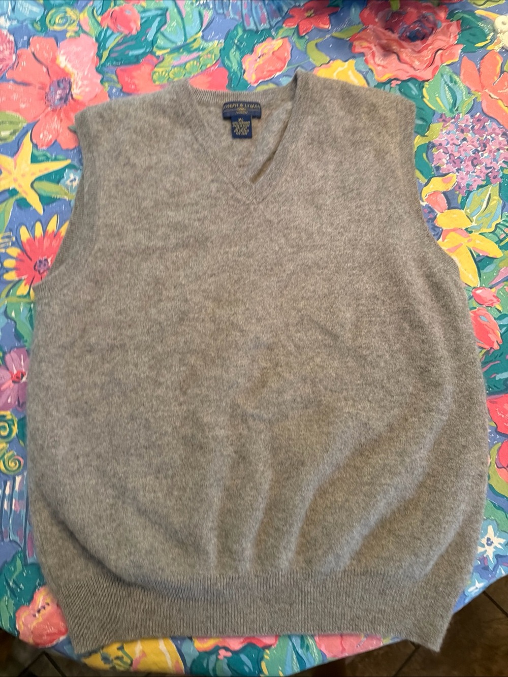 Joseph & Lyman Cashmere Sweater Vest Gray XL